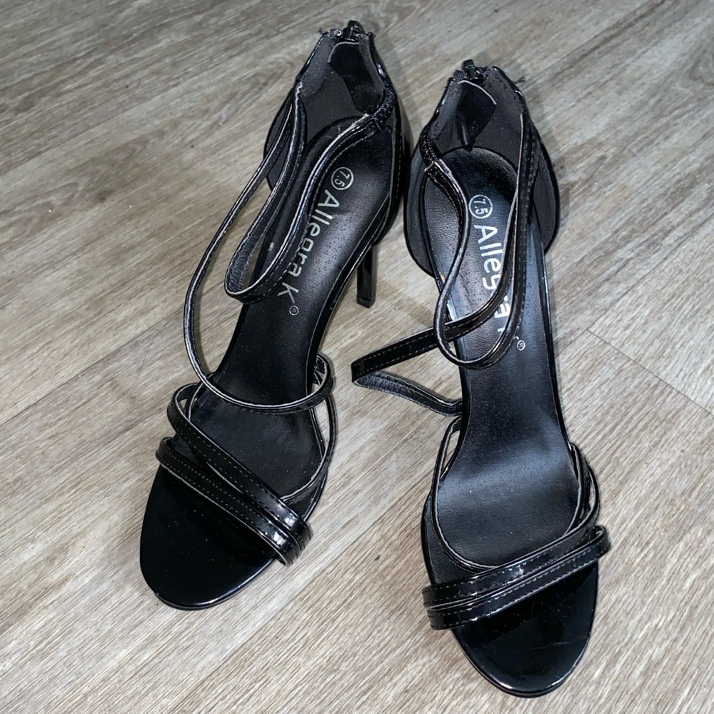 Allegra K Black Sandal Stiletto Heels 7.5
